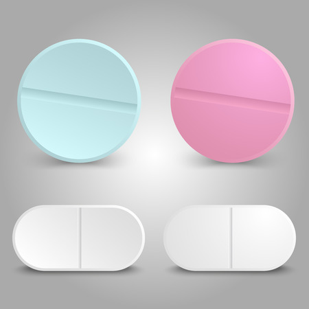 Realistic drug design - medicinal pills setのイラスト素材