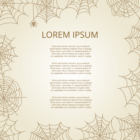Vintage poster with spider and cobweb frameのイラスト素材