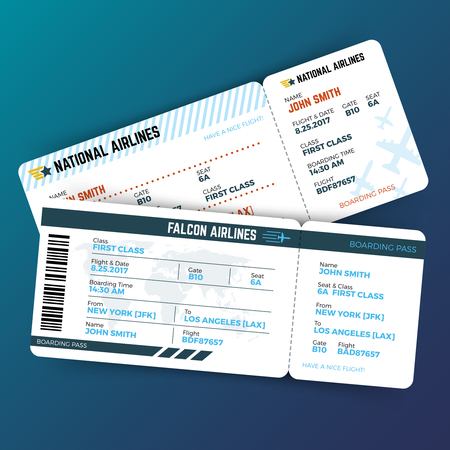Vector travelling concept with airline boarding pass ticketsのイラスト素材