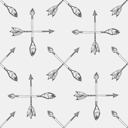 Sketches arrows seamless patternのイラスト素材