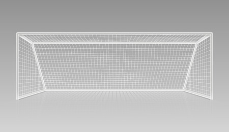 Football soccer goal realistic sports equipment. Gate frame soccer or football equipment. Vector illustrationのイラスト素材