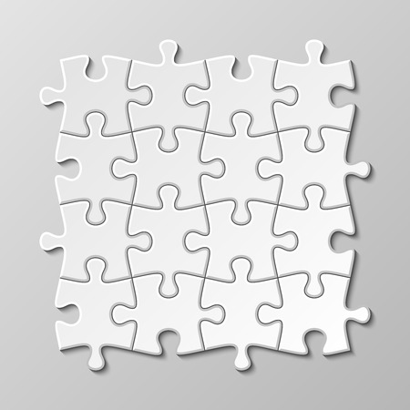 White blank puzzle piece vector illustrationのイラスト素材