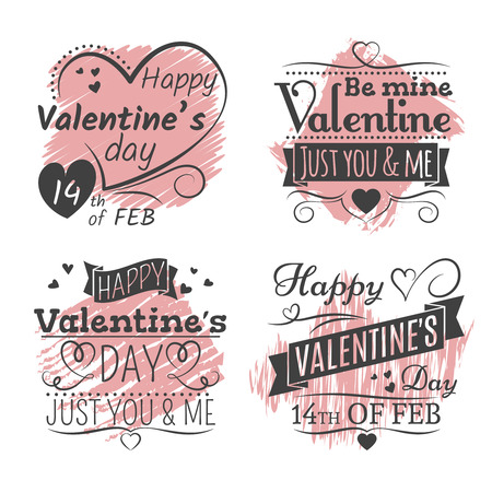 Valentines day banners on grunge colorful backのイラスト素材