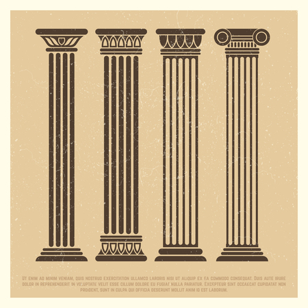 Poster with ancient columns setのイラスト素材