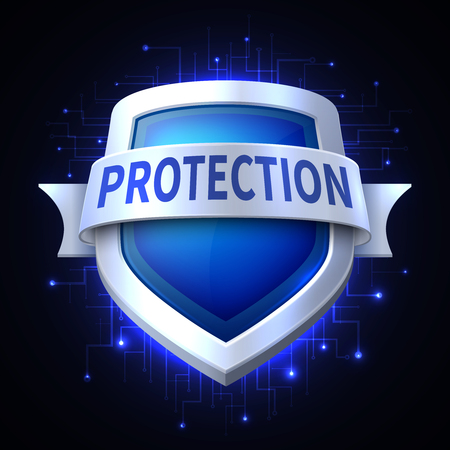 Protection shield vector icon for various safety conceptのイラスト素材