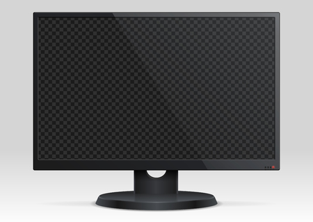 Empty computer lcd monitor with transparency screen 3d vector mockupのイラスト素材