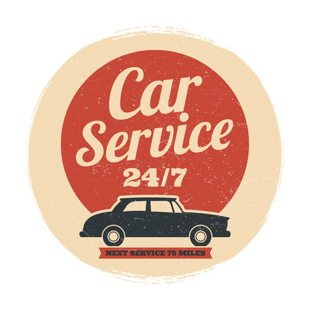 Grunge auto service emblem template design illustration.のイラスト素材