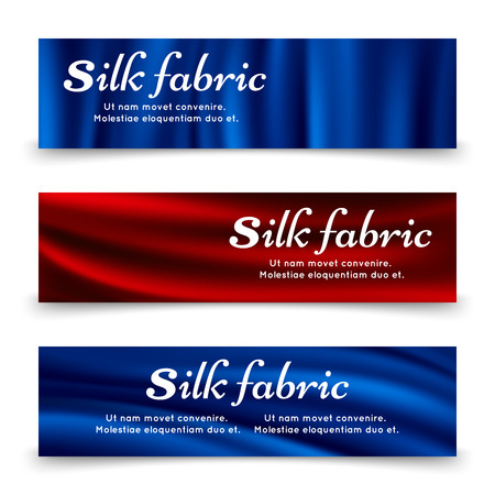 Blue and red silk fabric banners templateのイラスト素材
