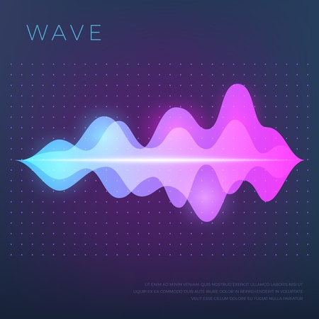 Abstract music vector background with sound voice audio wave, equalizer waveformのイラスト素材