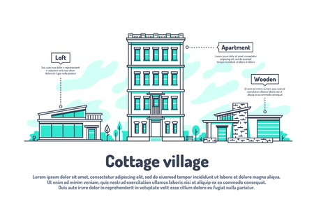Urban buildings, property housing real estate investment vector backgroundのイラスト素材