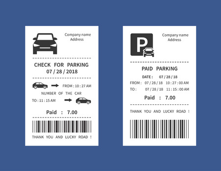 Parking ticket, money penalty receipt vector illustration isolatedのイラスト素材