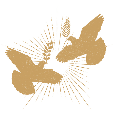 Dove peace silhouetteのイラスト素材