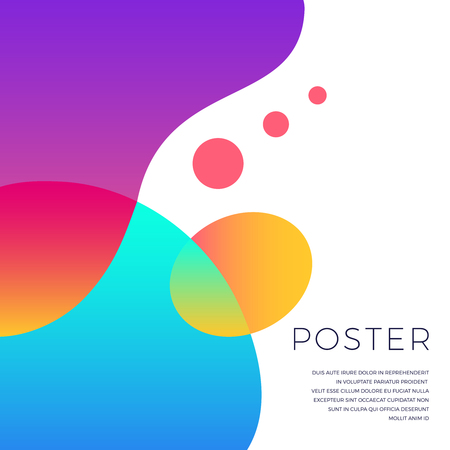 Poster with colorful abstract vector shapes baner design. Vector illustrationのイラスト素材