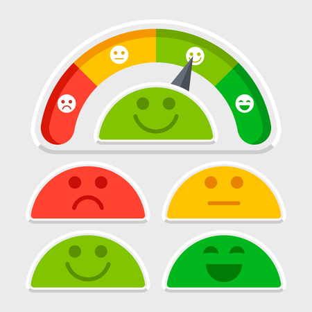 Flat emotions mood scale colored vector of set illustration flatのイラスト素材