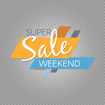 Super sale banner template isolated on transparent background. Vector illustrationのイラスト素材