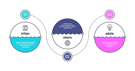 Process chart. 3 step infographic elements. Workflow layout. Business three options progress with numbers. Finance vector infochart. Illustration of process infographic workflow with numberのイラスト素材