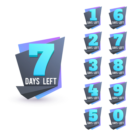 Day to go numbers. Days left countdown business sign vector set. Illustration of days left, time countdownのイラスト素材