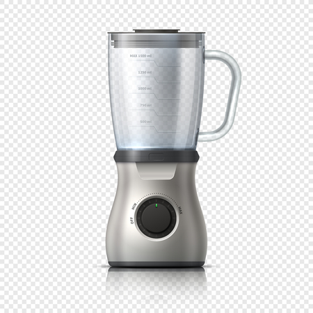 Blender. Empty juicer or food mixer. Isolated kitchen electric appliance. Realistic vector illustration. Juicer and mixer appliance equipment for juiceのイラスト素材