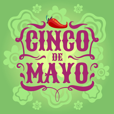 Mexican fiesta poster. Cinco de mayo invitation flyer. Latino festival vector background. Illustration of cinco de mayo banner or posterのイラスト素材