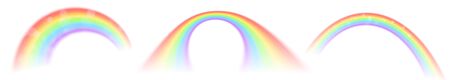 Rainbow vector icons isolated on white background. Illustration of rainbow spectrum curve, bright multicolored phenomenonのイラスト素材