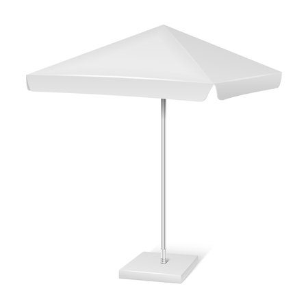 White promotional square advertising parasol umbrella isolated on background. Vector mockupのイラスト素材