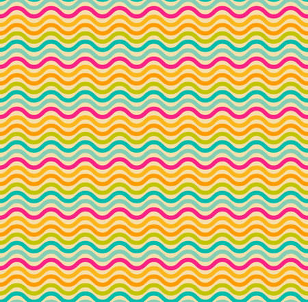 Waves seamless pattern in retro colorsのイラスト素材