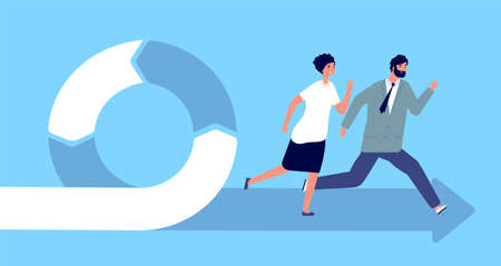 Agile concept. Professional plan, management quality planning. Flexible cycle development project, group scrum process utter vector illustrationのイラスト素材