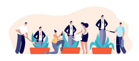 Mentoring concept. Inspiring professionals, corporate communication support. Successful businessman growth, utter mentorship vector banner. Support and training, mentoring advice illustrationのイラスト素材