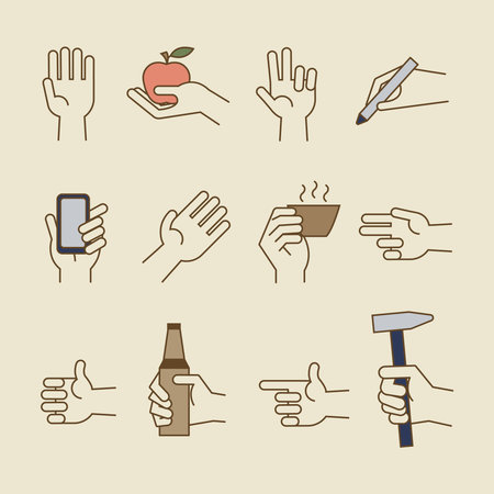 Vintage hand line icons with apple, bottle, cup. Vector illustrationのイラスト素材