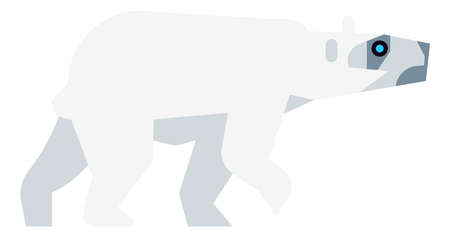 Polar bear icon. White fur arctic predator isolated on white background