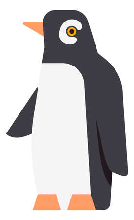 Penguin icon. Cute polar bird. Antarctic animal isolated on white backgroundのイラスト素材