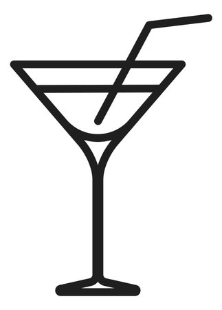 Drink glass with cocktail. Alcohol beverage with straw isolated on white backgroundのイラスト素材