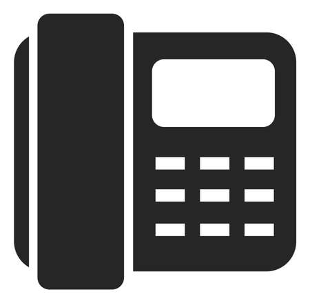 Button telephone icon. Vintage phone symbol in simple style isolated on white backgroundのイラスト素材