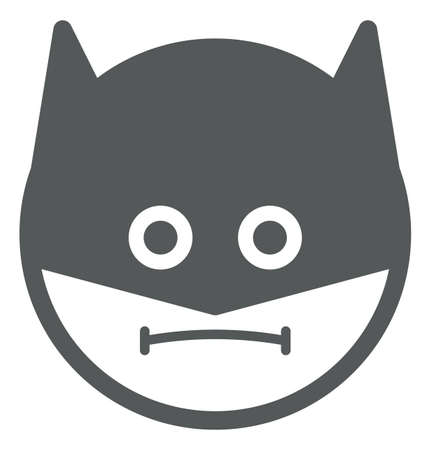 Head in bat mask icon. Cute emoji. Cool man symbol isolated on white backgroundのイラスト素材