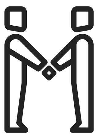 Men handshaking icon. Agreement symbol. Partnership sign isolated on white backgroundのイラスト素材