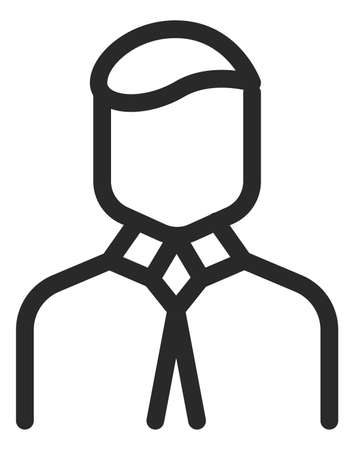 Man in suit icon. Office worker symbol. Businessman in linear style isolated on white backgroundのイラスト素材