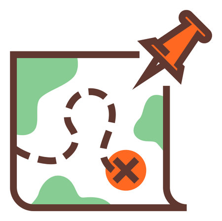 Destination icon. End point marked on map. Target place symbol isolated on white backgroundのイラスト素材