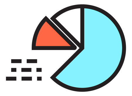 Pie chart icon. Statistic diagram symbol. Infographic sign isolated on white backgroundのイラスト素材