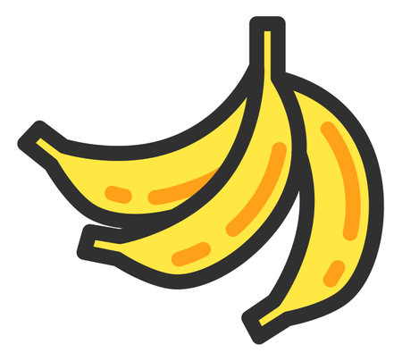 Bananas icon. Bunch of yellow sweet dessert fruits isolated on white backgroundのイラスト素材