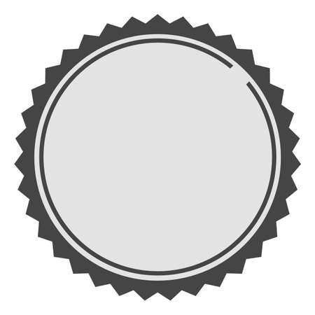 Quality badge blank template. Decorative vintage seal isolated on white backgroundのイラスト素材