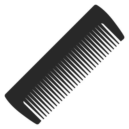 Wide tooth comb icon. Hairbrush black symbol isolated on white backgroundのイラスト素材