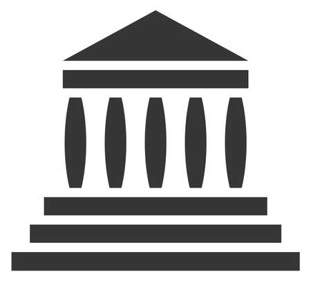 Bank icon. Old building exterior. Urban facade isolated on white backgroundのイラスト素材