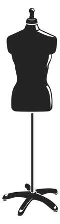 Mannequin icon. Tailor symbol. Sewing service logo isolated on white backgroundのイラスト素材