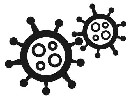 Virus icon. Black disease symbol. Epidemic sign isolated on white backgroundのイラスト素材