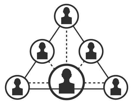 Human networking icon. People social connection symbol isolated on white backgroundのイラスト素材