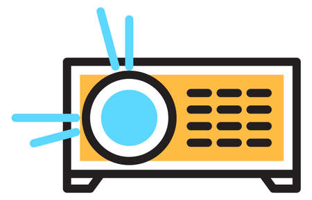 Radio icon. Old sound speaker color symbol isolated on white background