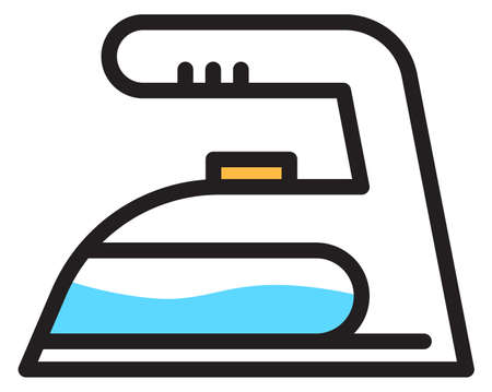 Clothing iron icon. Steaming device. Housework symbol isolated on white backgroundのイラスト素材