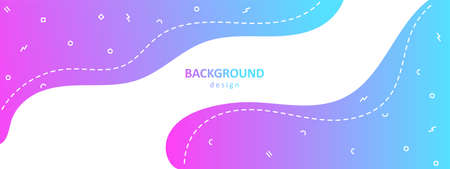 Colorful flow elements background. Poster banner template, vector design for business ad, presentation, web page header. Illustration of dynamic liquid layoutのイラスト素材