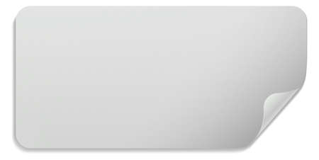 Corner curl label. White memo paper mockup isolated on white backgroundのイラスト素材