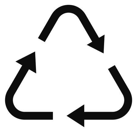 Eco sign. Arrow triangle black icon. Safety environment isolated on white backgroundのイラスト素材